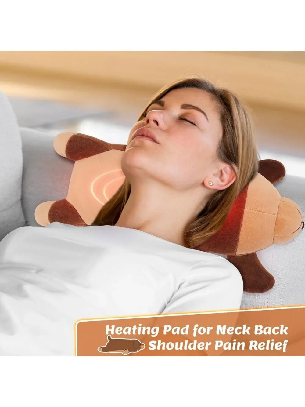 Microwavable Weighted Heating Pad for Cramps & Pain Relief - Cuddly Dog Plush